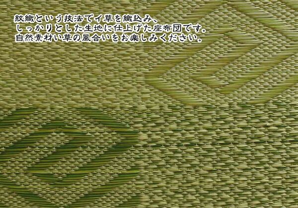 い草 座布団 織込千鳥 2枚組 グリーン 約55×55cm×2P 抗菌 防臭 調湿 日本製 五風 〔リビング 来客 和室〕代引NG