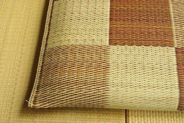 い草 座布団 織込千鳥 5枚組 ブラウン 約55×55cm×5P 抗菌 防臭 調湿 日本製 ブロック 〔リビング 来客 和室〕代引NG