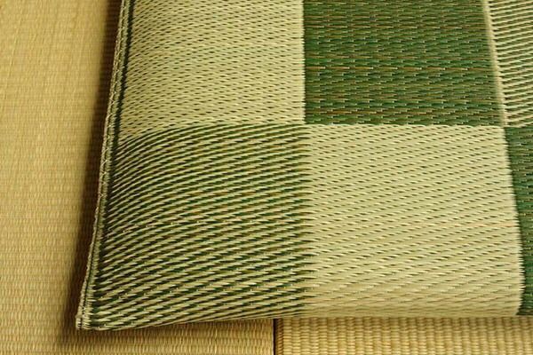 い草 座布団 織込千鳥 2枚組 ブラウン 約55×55cm×2P 抗菌 防臭 調湿 日本製 ブロック 〔リビング 来客 和室〕代引NG