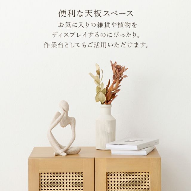 スーパSALE10倍＆4時間限定10％OFF ラタン編み扉キャビネット