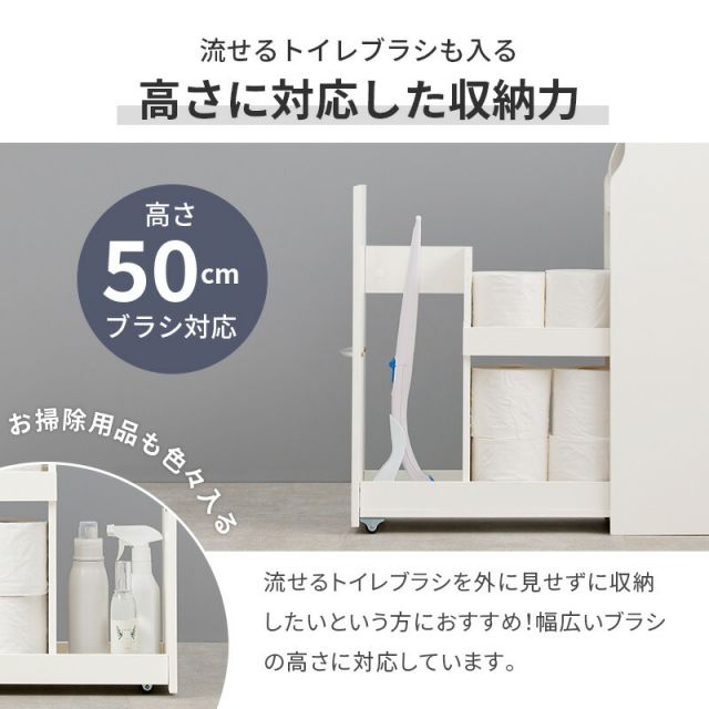 完成品 コストコ対応 スリムトイレラック 幅19cm 高さ74cm(キャスターつき コストコトイレットペーパー トイレ収納 隙間収納 トイレ用品 ラック)