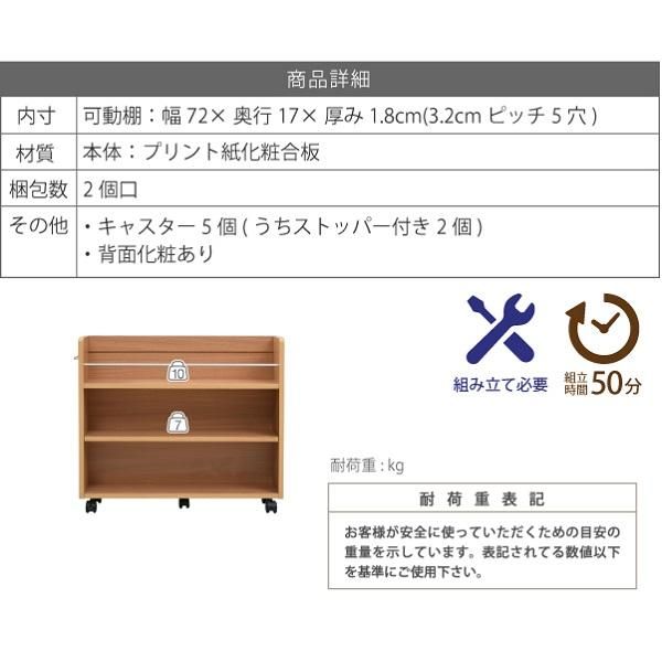 スーパSALE10倍＆4時間限定10％OFF 押入れ 収納 ラック 本棚 2個セット 幅19.5 奥行78 .5 キャスター付き 隙間 スリム ワゴン 棚 3段 大容量 CD DVD 本 漫画 整理 収納 スライド 収納庫 おしゃれ
