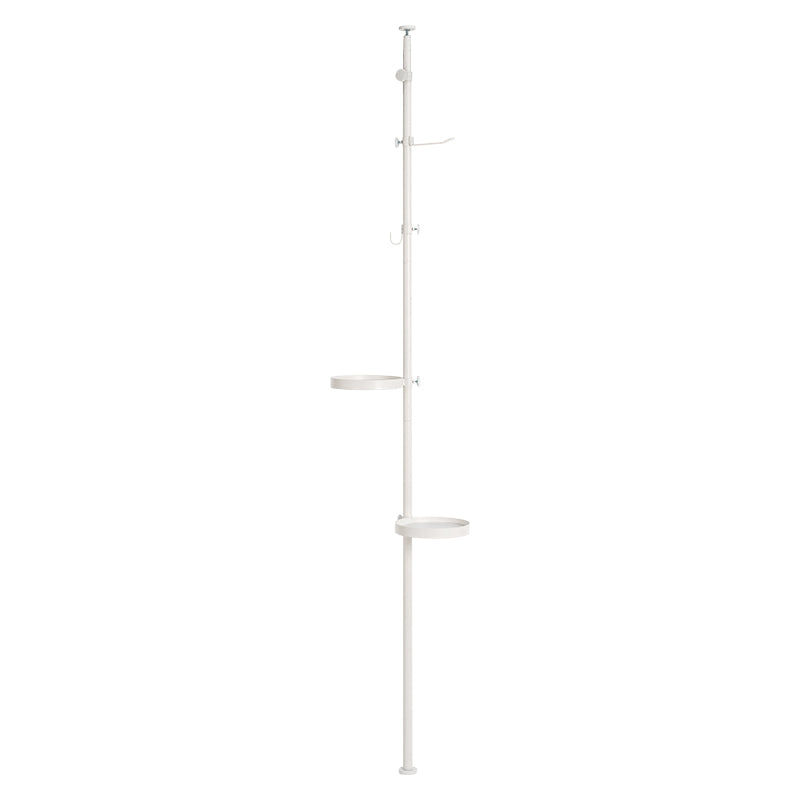 MITAS ポールラック　突っ張り棒＆パーツ　５点(丸型トレイ+フック付）　KTR-3113