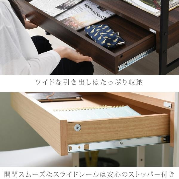 デスク ワークデスク PCデスク パソコンデスク パソコン用 Rita 北欧風 北欧 おしゃれ スチール 木製 引出し付き 棚付き カフェ風