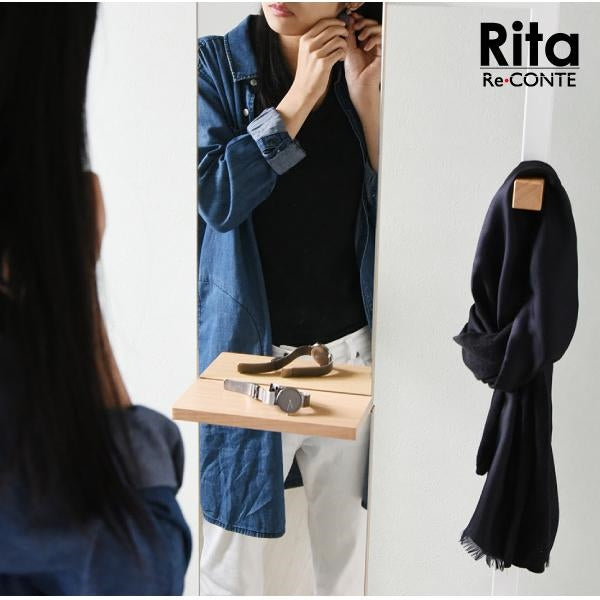 ハンガーミラー 鏡 全身 ミラー 姿見 フック スタンド 木製 Rita リタ ハンガーラック 北欧 テイスト おしゃれ