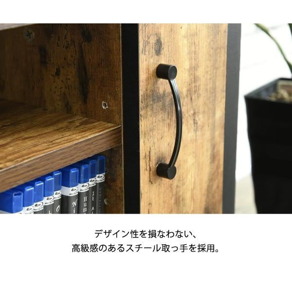 テレビ台 32型 対応 ヴィンテージ 風 幅 90cm ブルックリン インダストリアル アイアン レコーダー収納 木製 脚付き 扉付き 棚付き ひとり暮らし コンパクト