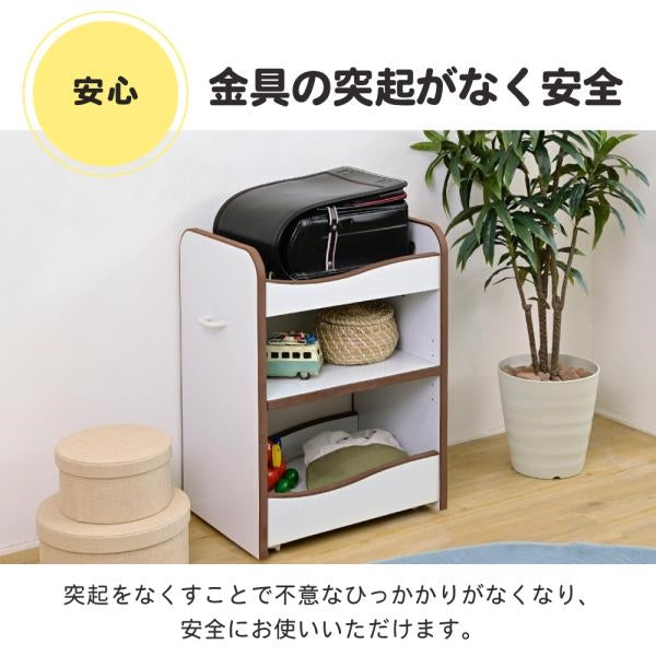 ランドセルラック キャスター付き 収納ワゴン オモチャ収納 おもちゃ収納棚 おもちゃラック 収納ボックス コンパクト 白 玩具 子供用 デスクサイド ワゴン