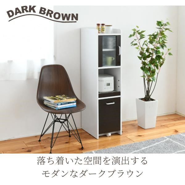 すきま 隙間収納 キッチン ミニ 食器棚 キッチン家電収納 家電ラック 家電収納棚 コンパクト 収納 スリム ラック 棚 幅30 高さ 120 扉付 キッチンラック