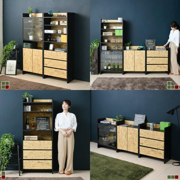 チェスト 3段 引き出し 組み合わせ自由 積み重ね 幅65 奥行35 黒 インダストリアル OSB 男インテリア モダン ラック 収納 リビング収納 おしゃれ 衣類 洋服 収納