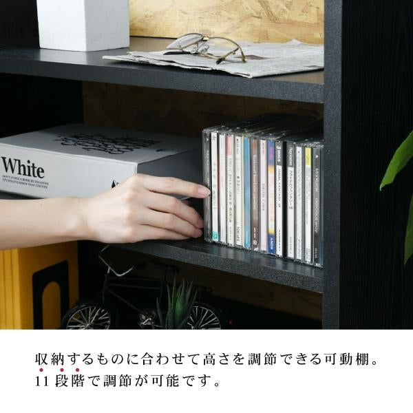オープン ラック OSBシート本棚 組み合わせ自由 幅65 奥行35 黒 インダストリアル OSB 男 インテリア モダン ラック 収納 リビング収納 おしゃれ 雑誌 cd dvd