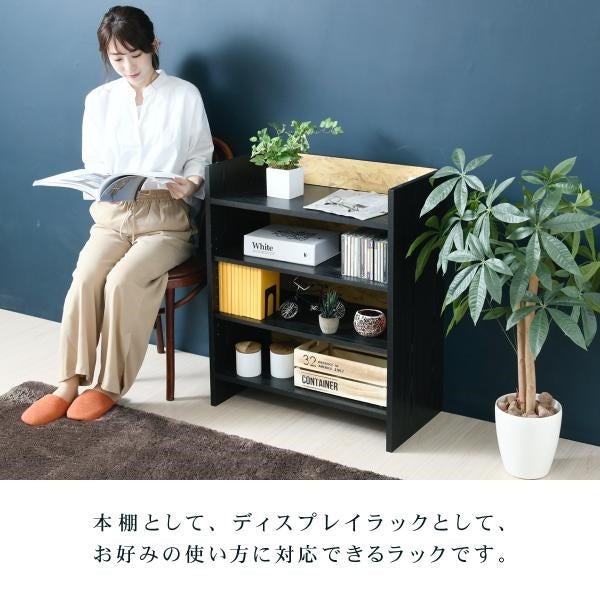 オープン ラック OSBシート本棚 組み合わせ自由 幅65 奥行35 黒 インダストリアル OSB 男 インテリア モダン ラック 収納 リビング収納 おしゃれ 雑誌 cd dvd