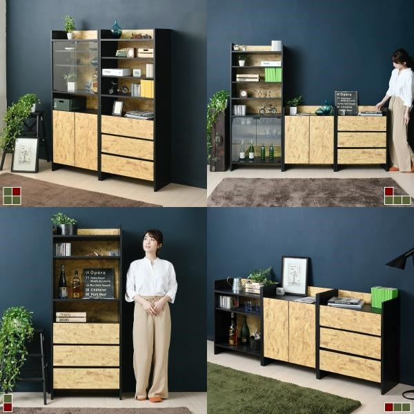 オープン ラック OSBシート本棚 組み合わせ自由 幅65 奥行35 黒 インダストリアル OSB 男 インテリア モダン ラック 収納 リビング収納 おしゃれ 雑誌 cd dvd