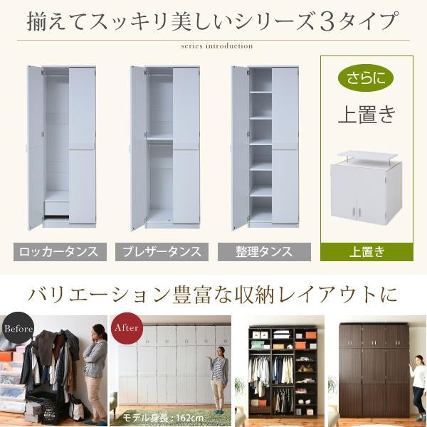 ロッカー シリーズ 上置き 棚 ラック 単品 幅60 天井 つっぱり 収納 クローゼット 衣類収納 服 洋服 衣類 天袋 棚 上棚 アイデア 収納術 一人暮らし
