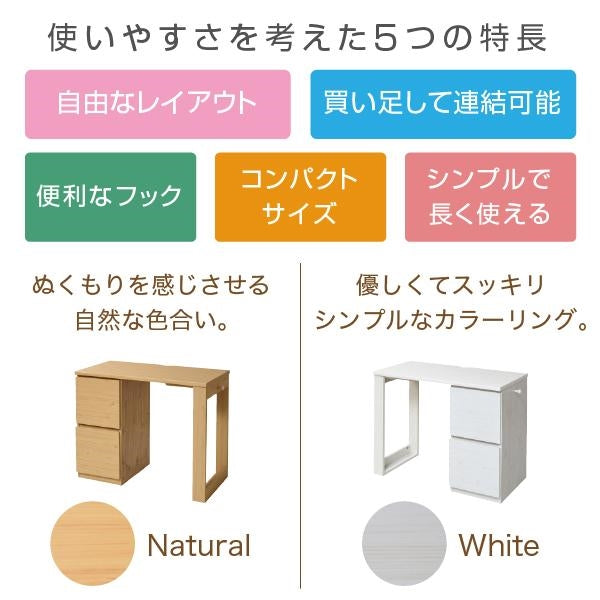 育てる デスク コンパクト デスク チェスト セット 買い足し 可能 机 収納 キャビネット 付き 大人の勉強机 書斎机 リビングデスク 木製 省スペース 幅90