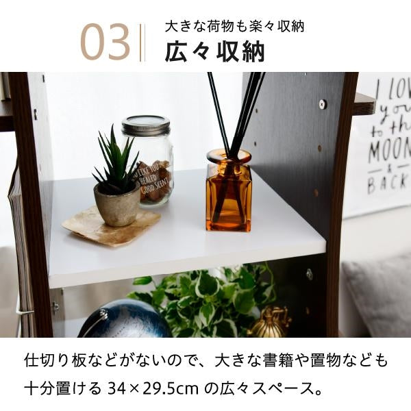回転 コミックラック WAVY スリム 省スペース 漫画 CD本棚 大容量 高さ 150 幅 60 7段 CD収納 ブックラック 収納棚 高さ調節 ホワイト ブラウン 赤 ナチュラル