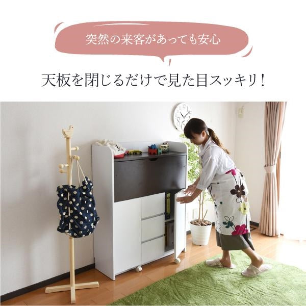 ライティングデスク 薄型デスク 省スペース 幅90 奥行60.5 子供 キッズ ジュニア デスク 学習机 ライティングビューロー 学習デスク リビングデスク ママデスク