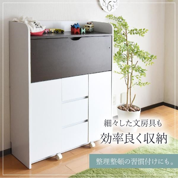 ライティングデスク 薄型デスク 省スペース 幅90 奥行60.5 子供 キッズ ジュニア デスク 学習机 ライティングビューロー 学習デスク リビングデスク ママデスク