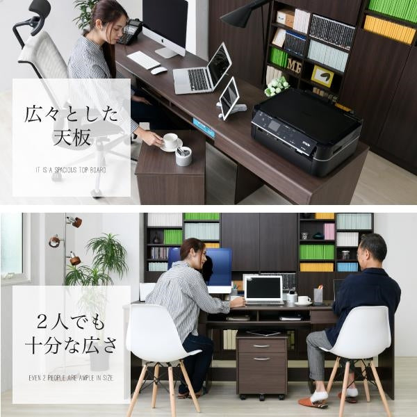 オフィスデスク 同価格で選べる４サイズ ワイドデスク 180 190 200 210 cm 奥行 50 配線収納 ワークデスク 木製 パソコンデスク システムデスク オフィス家具