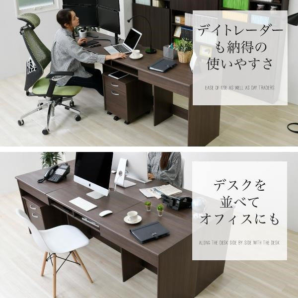 オフィスデスク 同価格で選べる４サイズ ワイドデスク 180 190 200 210 cm 奥行 50 配線収納 ワークデスク 木製 パソコンデスク システムデスク オフィス家具