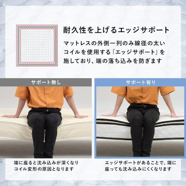 代引き不可　ポケットコイルマットレスベッド　KMB-3108SSS
