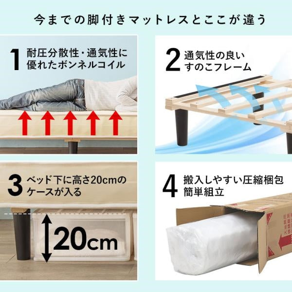 代引き不可　ボンネルコイルマットレスベッド　KMB-3105SSS