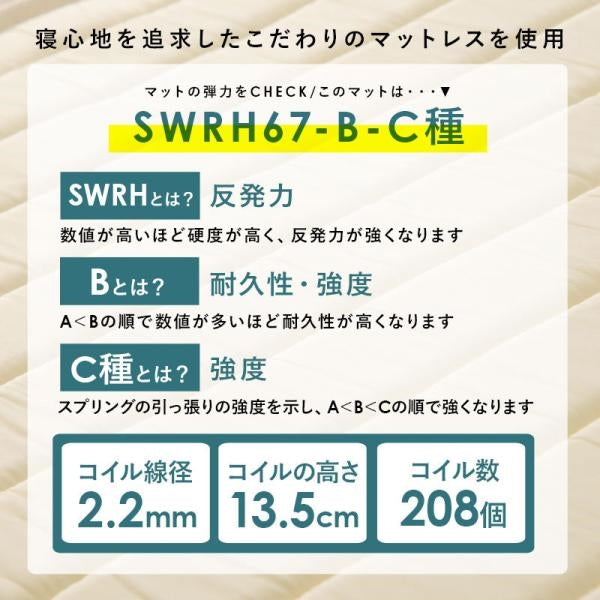 代引き不可　ボンネルコイルマットレスベッド　KMB-3105SSS