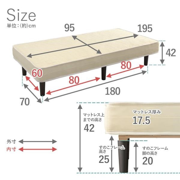 代引き不可　ボンネルコイルマットレスベッド　KMB-3105