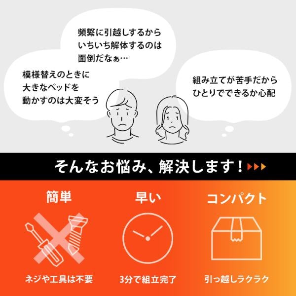 MITAS 組立簡単 天然木のシングルベッド　MB-5145S 耐荷重350kgタイプ