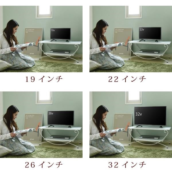 ヨーロッパ風 ロートアイアン 家具 テレビ台 テレビボード コンパクト 40型 対応 幅90 奥行 42 テレビラック アイアン 脚 アンティーク風