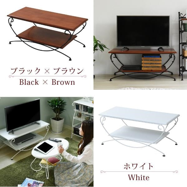 ヨーロッパ風 ロートアイアン 家具 テレビ台 テレビボード コンパクト 40型 対応 幅90 奥行 42 テレビラック アイアン 脚 アンティーク風