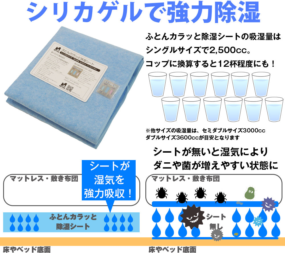 MITAS　ふとんカラッと除湿シート シングルサイズ | セミダブルサイズ | ダブルサイズ | ベビーサイズ