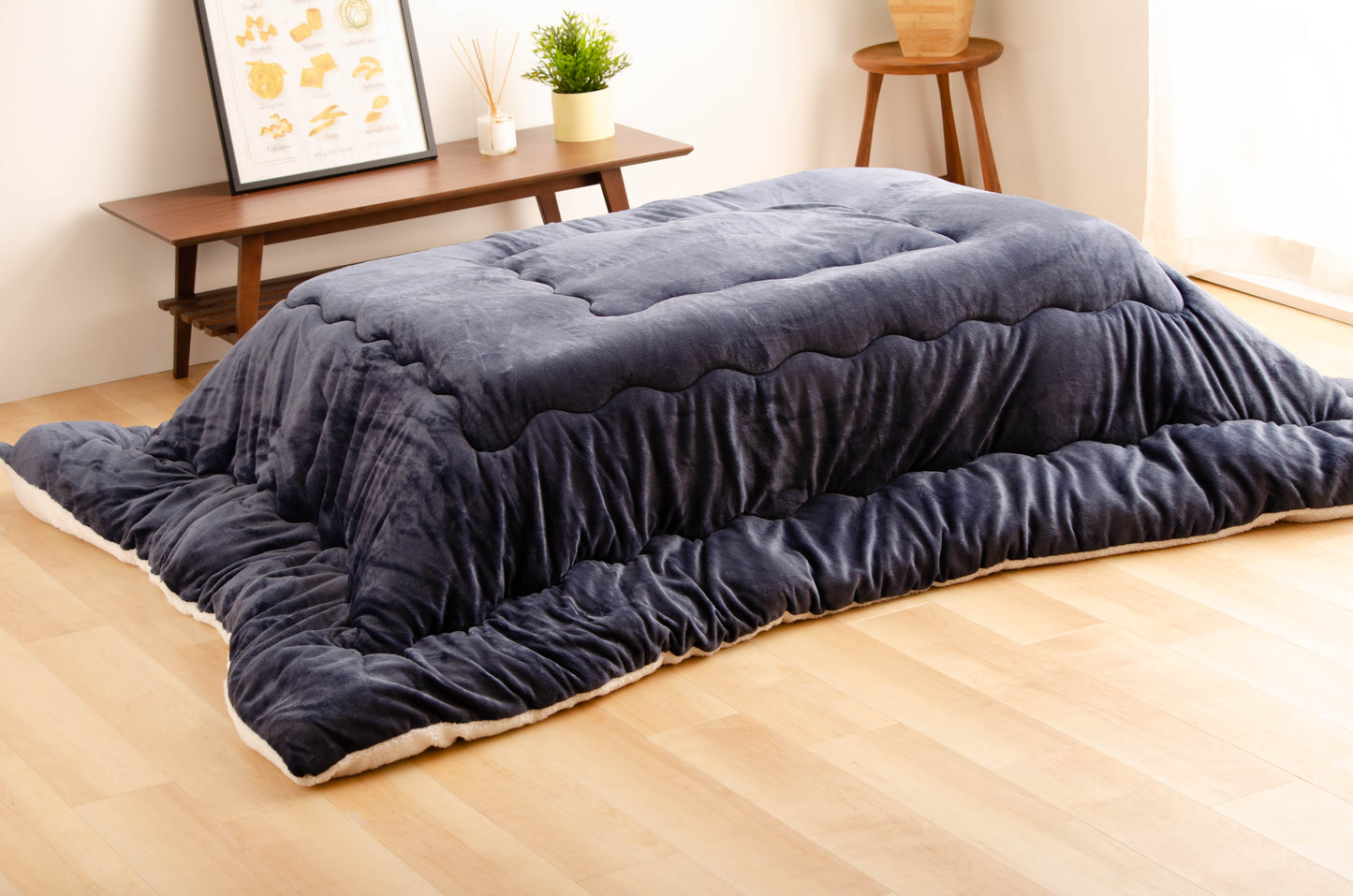 フランネル＆ボアのあったかボリュームこたつ掛けふとん | 正方形190x190cm