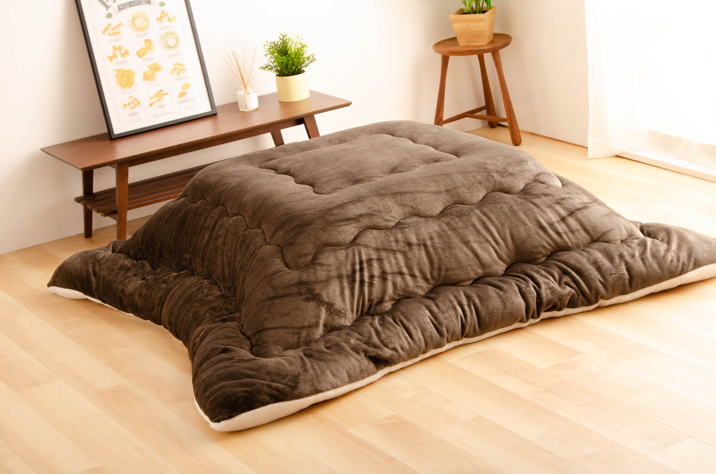 フランネル＆ボアのあったかボリュームこたつ掛けふとん | 正方形190x190cm