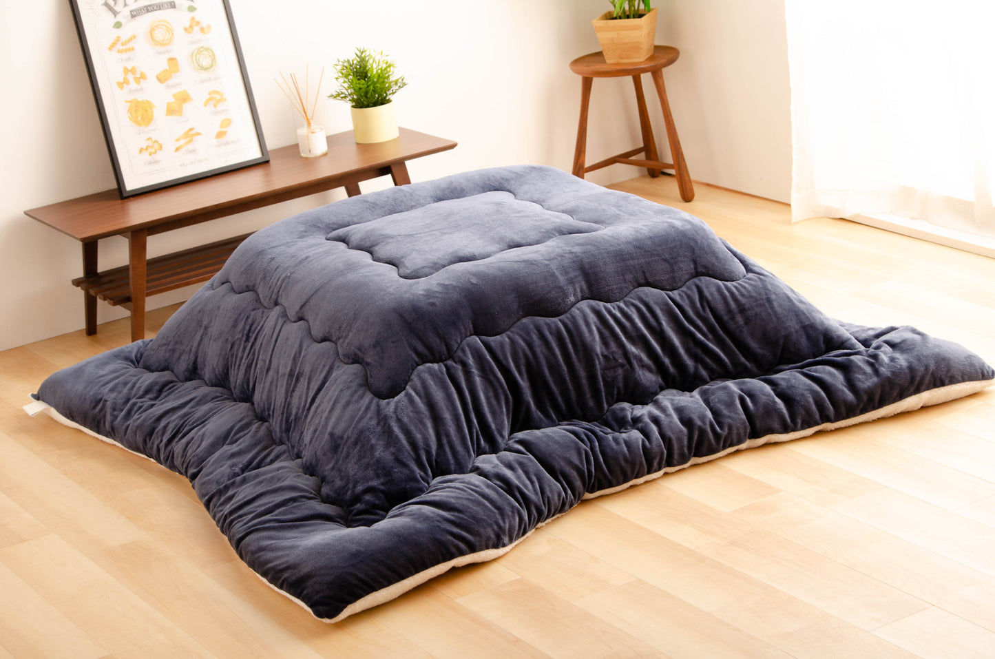 フランネル＆ボアのあったかボリュームこたつ掛けふとん | 正方形190x190cm