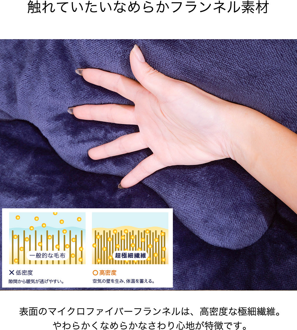 フランネル＆ボアのあったかボリュームこたつ掛けふとん | 正方形190x190cm