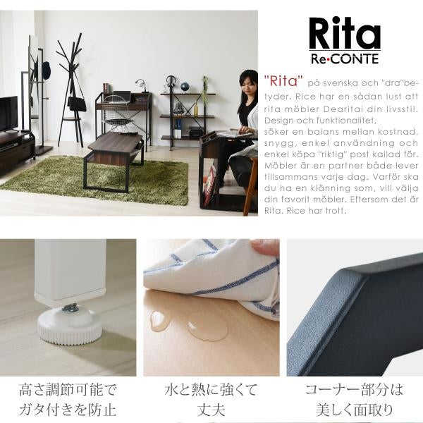 テーブル ローテーブル Rita 北欧風センターテーブル 北欧 テイスト おしゃれ 木製 スチール ホワイト ブラック