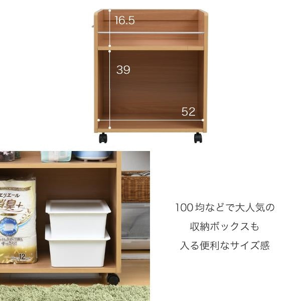 ワイド ワゴン クローゼット 収納 ラック 2個セット 幅38.5 奥行58 .5 キャスター付き 大容量 日用品 生活用品 隙間 押入れ収納 棚 本棚 漫画 CD DVD スライド