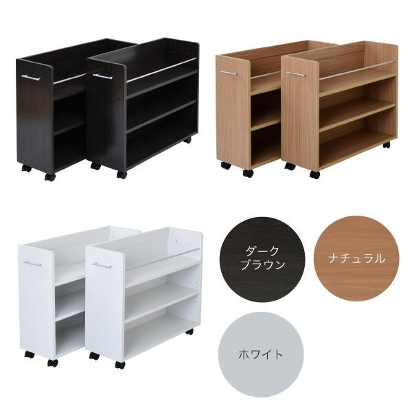 押入れ ラック 収納 ラック 本棚 2個セット 幅26.5 奥行78 .5 キャスター付き 隙間 ワイド ワゴン 棚 3段 大容量 CD DVD 本 漫画 整理 押し入れ収納 スライド