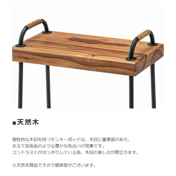 MITAS 木とスチールの天然木サイドテーブル ジェラルド Gerald 　幅49cm