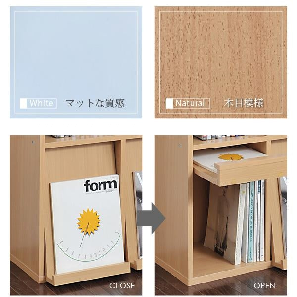 ディスプレイラック 6BOX 扉付き cd dvd 雑誌 が ディスプレイ 可能な ラック オープンラック フラップ 本棚 雑誌 マガジン 本 ラック 棚 幅 60 高さ90 木製