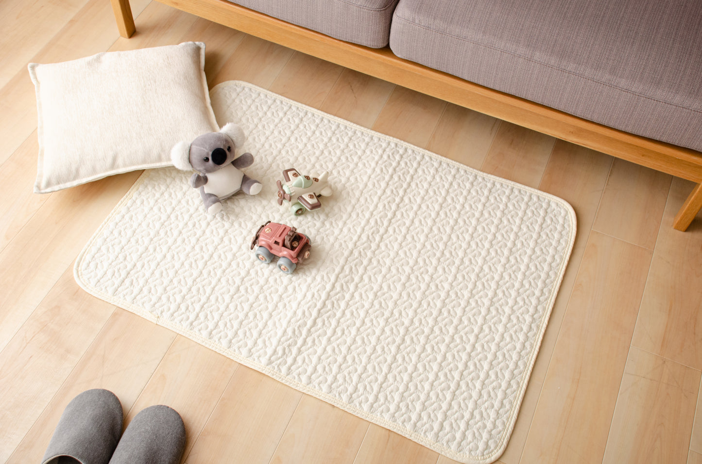 綿100％生地　ラグにもなる イブルマルチケット　イブルマット 70x100cm　洗える　イブル　送料無料　ベビーマット